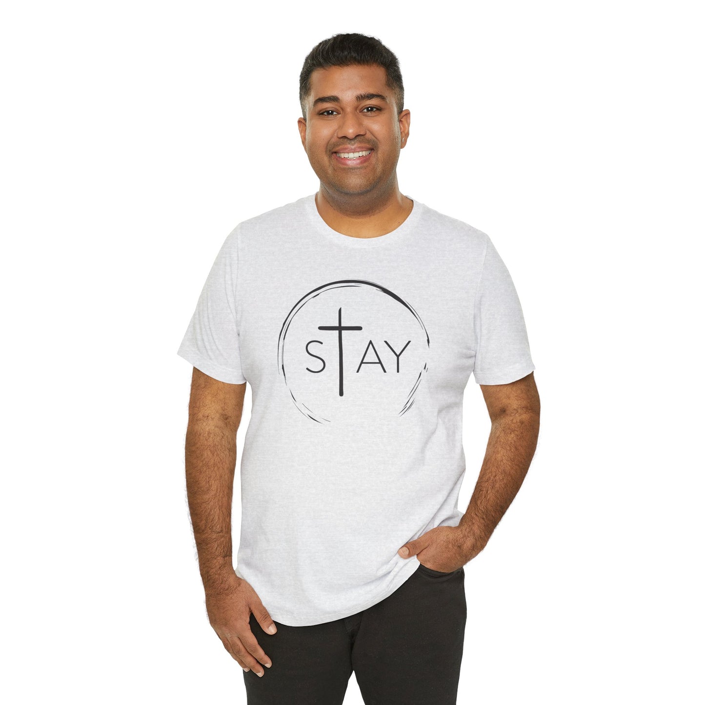 StayAlive™️ with Cross Unisex Jersey Short Sleeve Tee