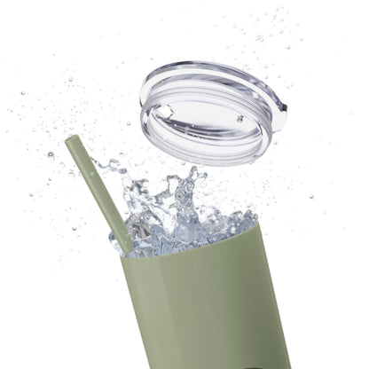 StayAlive™️ with Cross Skinny Tumbler with Straw, 20oz