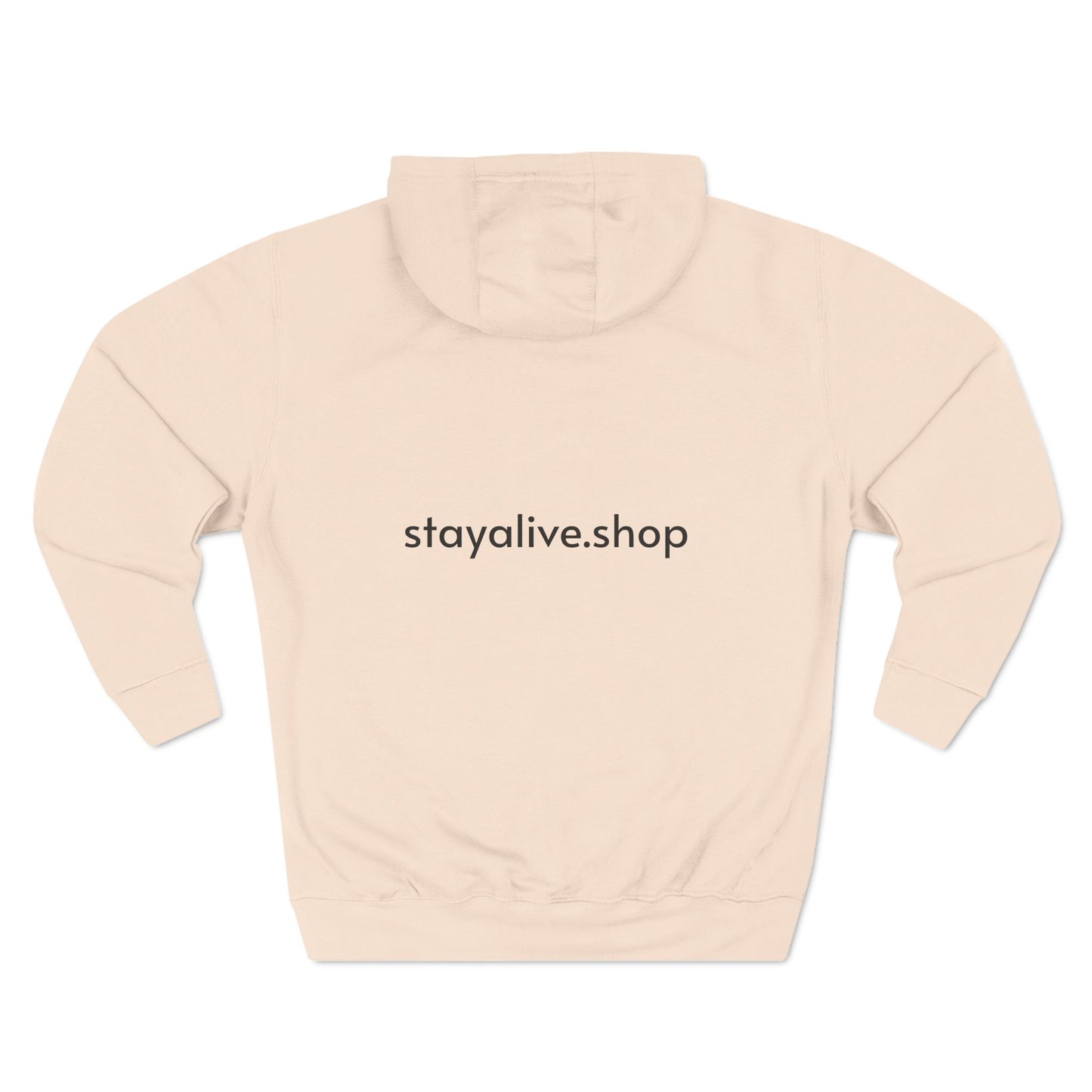 StayAlive™️ with Cross Three-Panel Fleece Hoodie Unisex