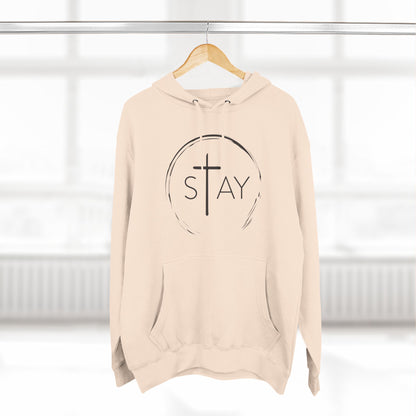 StayAlive™️ with Cross Three-Panel Fleece Hoodie Unisex