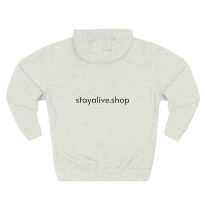 StayAlive™️ with Cross Three-Panel Fleece Hoodie Unisex