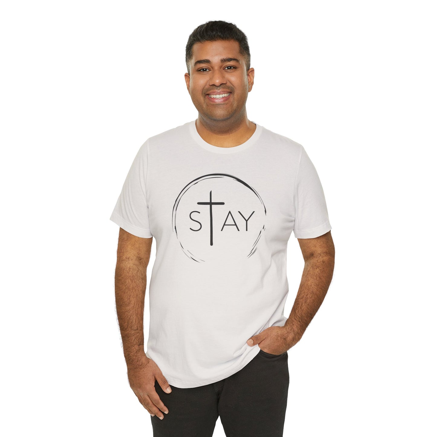 StayAlive™️ with Cross Unisex Jersey Short Sleeve Tee