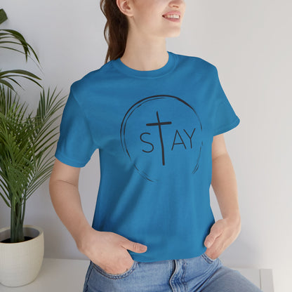 StayAlive™️ with Cross Unisex Jersey Short Sleeve Tee