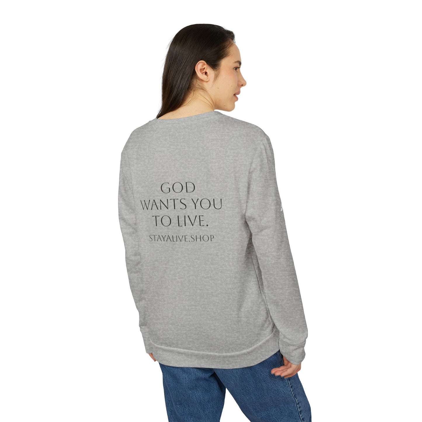 StayAlive™️ I Chose to Stay Message | Fleece Crewneck Sweatshirt Unisex