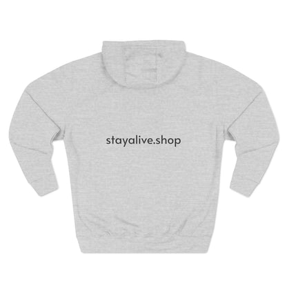 StayAlive™️ with Cross Three-Panel Fleece Hoodie Unisex