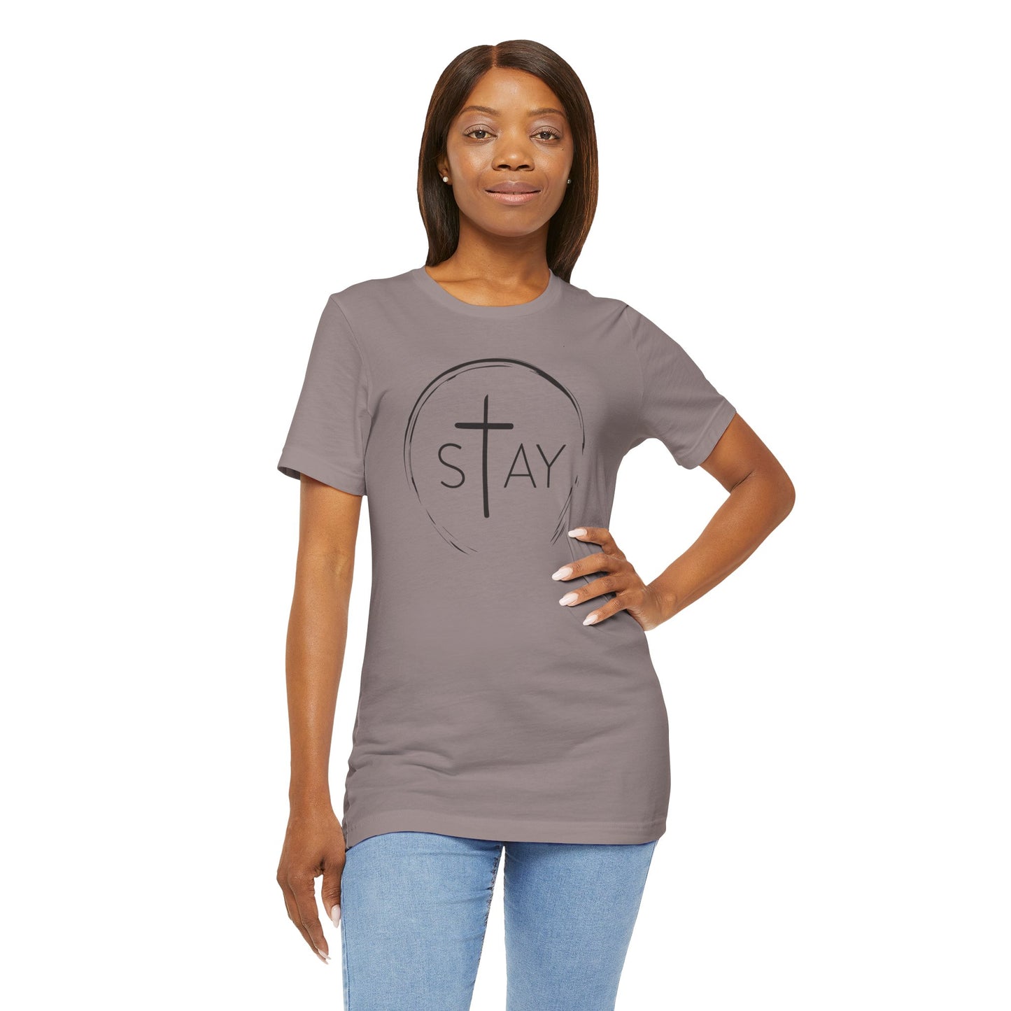 StayAlive™️ with Cross Unisex Jersey Short Sleeve Tee