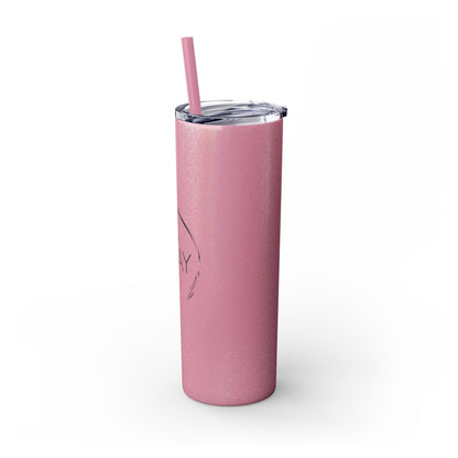 StayAlive™️ with Cross Skinny Tumbler with Straw, 20oz