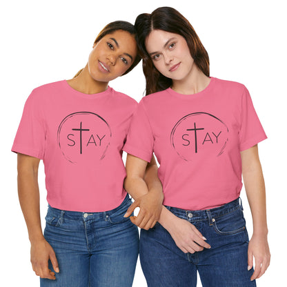 StayAlive™️ with Cross Unisex Jersey Short Sleeve Tee