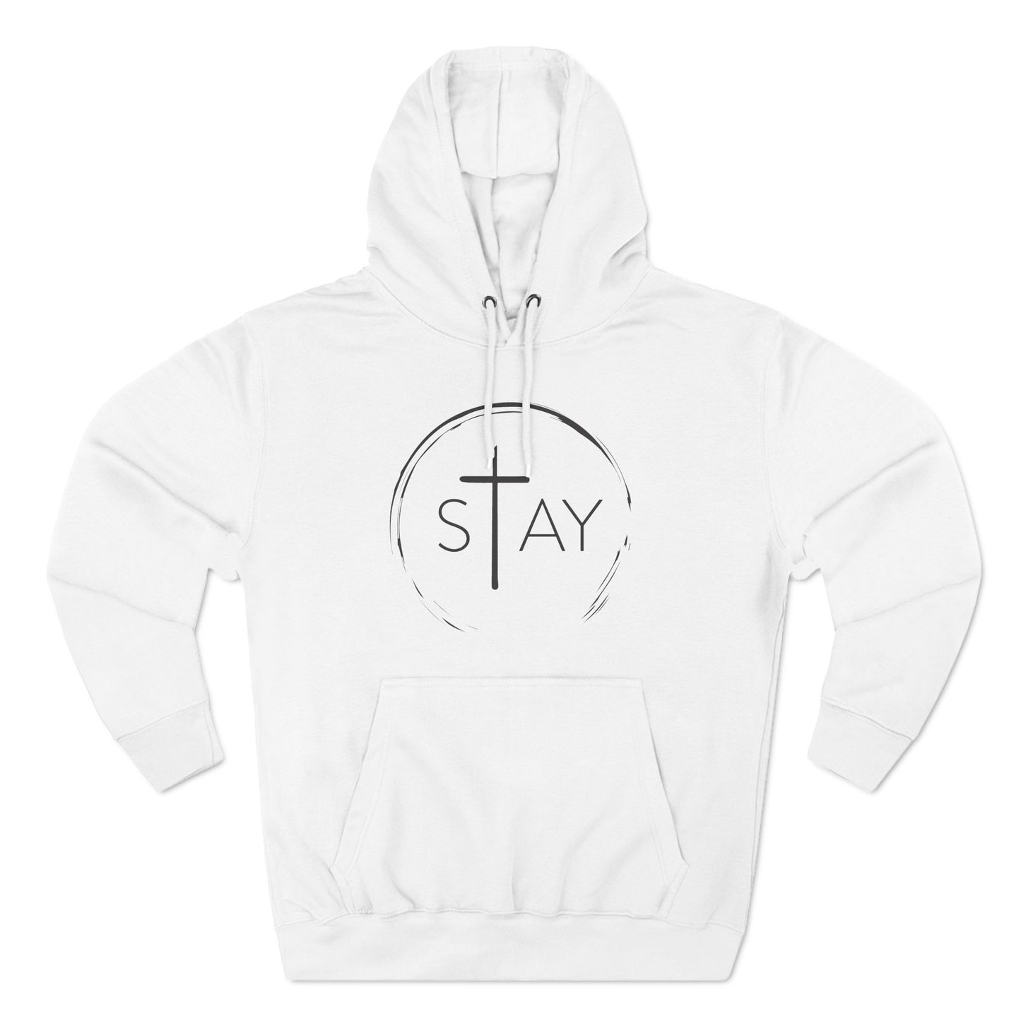 StayAlive™️ with Cross Three-Panel Fleece Hoodie Unisex