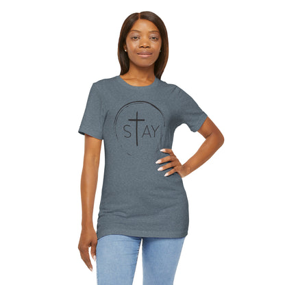 StayAlive™️ with Cross Unisex Jersey Short Sleeve Tee