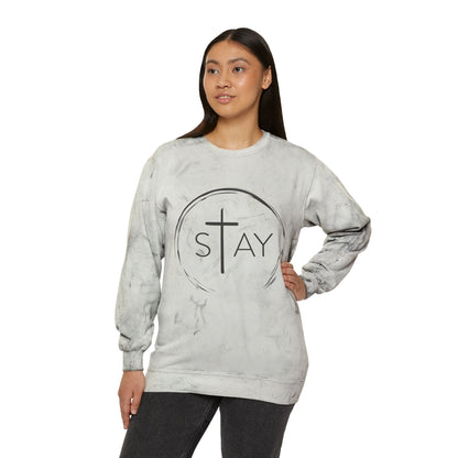 StayAlive™️ with Cross Color Blast Crewneck Sweatshirt Unisex