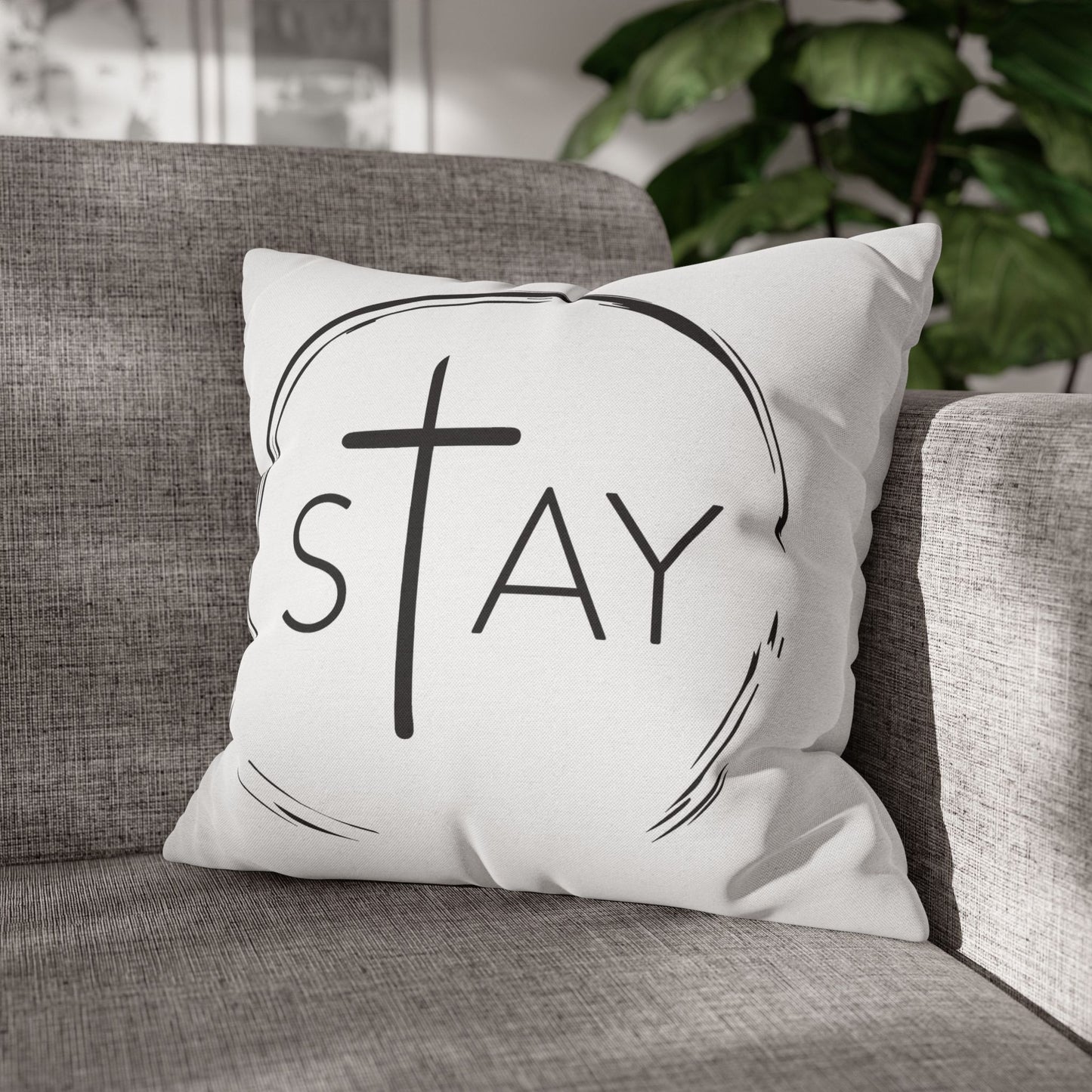 StayAlive™️ with Cross Spun Polyester Square Pillowcase