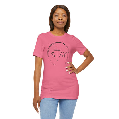 StayAlive™️ with Cross Unisex Jersey Short Sleeve Tee