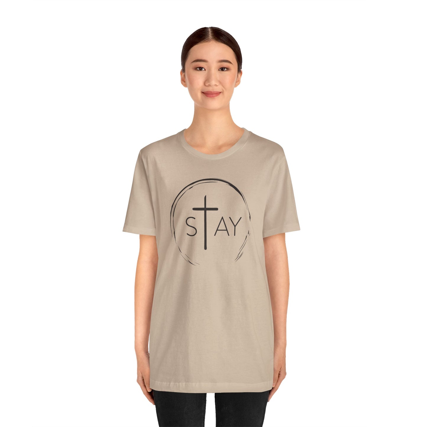 StayAlive™️ with Cross Unisex Jersey Short Sleeve Tee