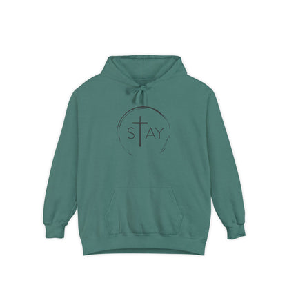 StayAlive™️ with Cross Garment-Dyed Hoodie Unisex