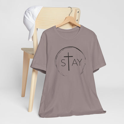 StayAlive™️ with Cross Unisex Jersey Short Sleeve Tee