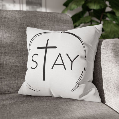 StayAlive™️ with Cross Spun Polyester Square Pillowcase