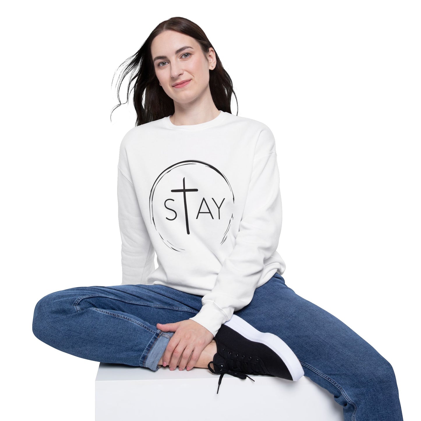 StayAlive™ with Cross Drop Shoulder Sweatshirt Unisex