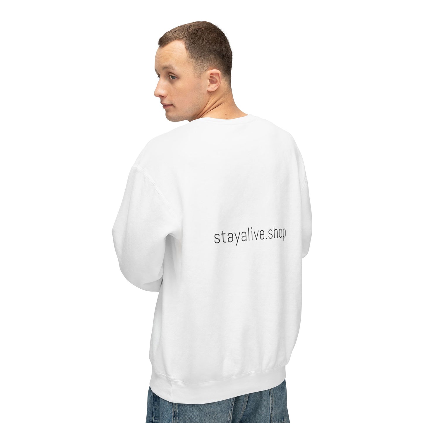 StayAlive™️ with Circle Lightweight Crewneck Sweatshirt Unisex