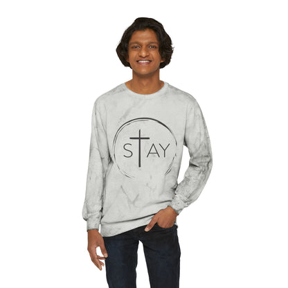 StayAlive™️ with Cross Color Blast Crewneck Sweatshirt Unisex