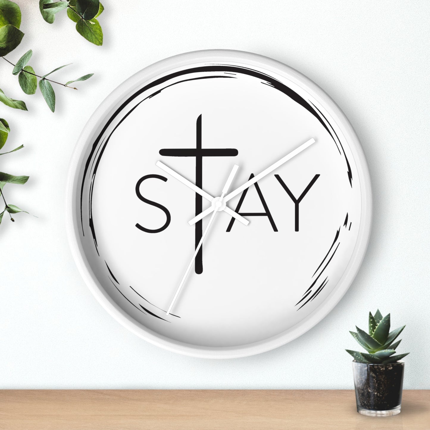 StayAlive™ with Cross | Modern Wall Clock