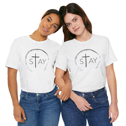 StayAlive™️ with Cross Unisex Jersey Short Sleeve Tee