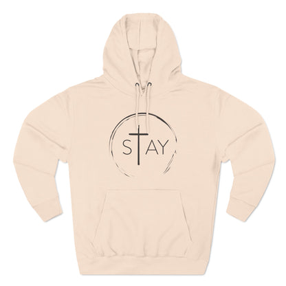 StayAlive™️ with Cross Three-Panel Fleece Hoodie Unisex