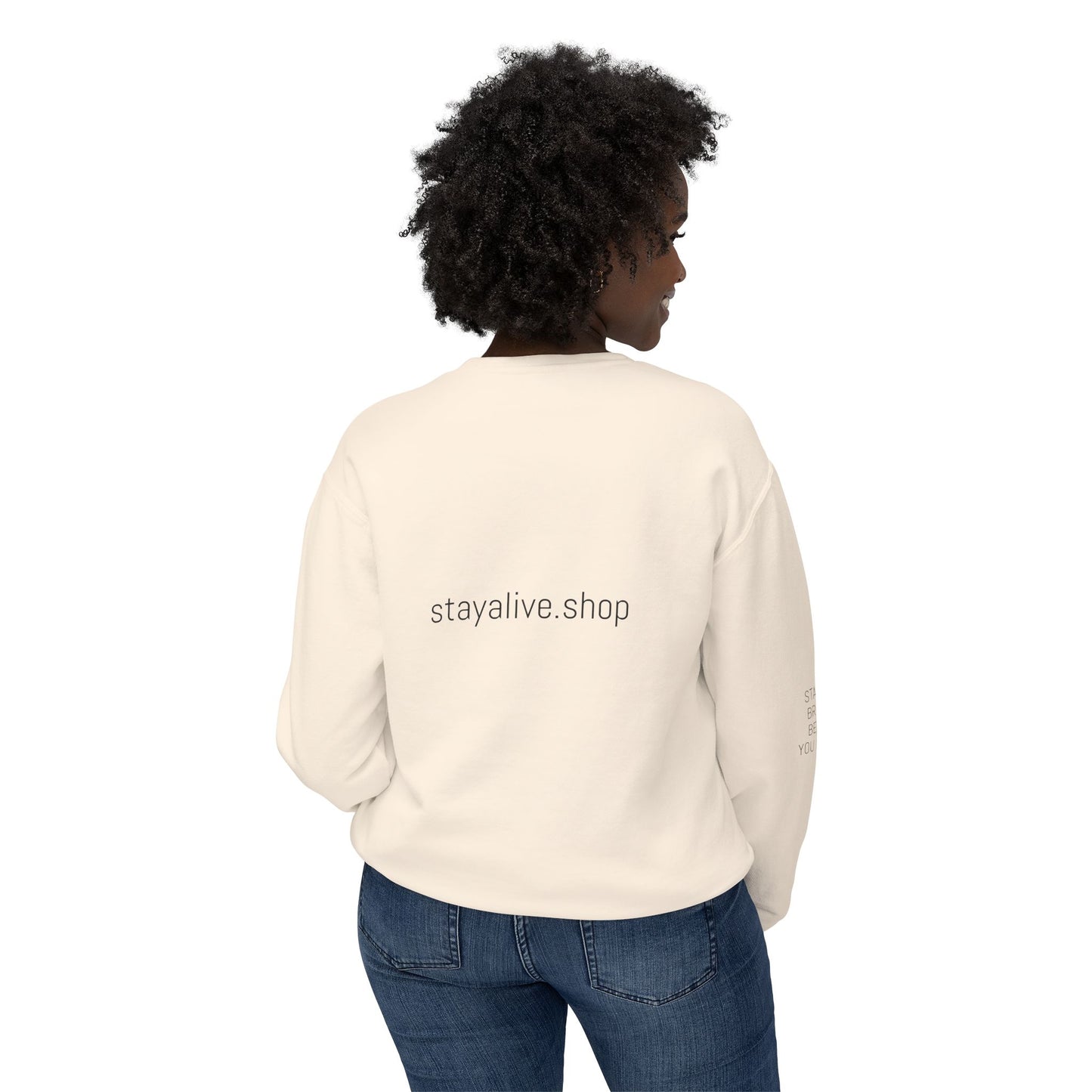 StayAlive™️ with Circle Lightweight Crewneck Sweatshirt Unisex