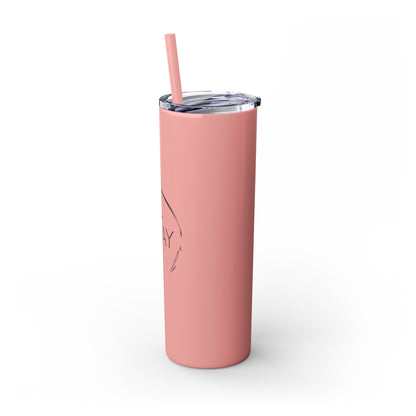 StayAlive™️ with Cross Skinny Tumbler with Straw, 20oz