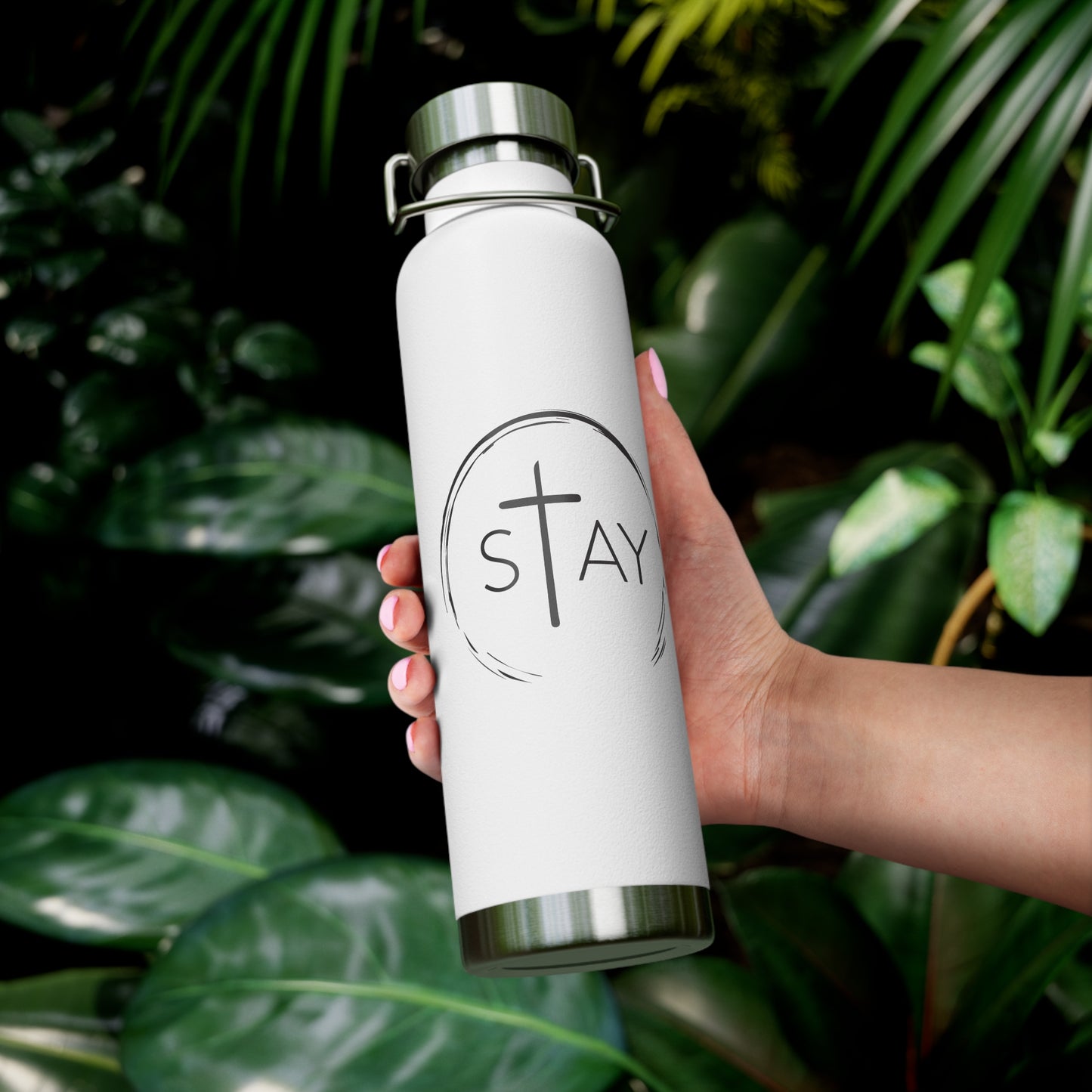 StayAlive™️ with Cross | Copper Vacuum Insulated Bottle, 22oz