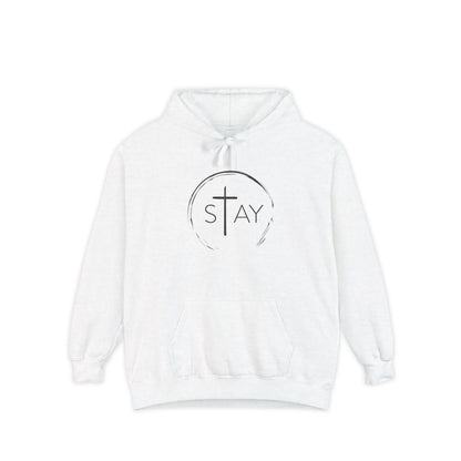 StayAlive™️ with Cross Garment-Dyed Hoodie Unisex