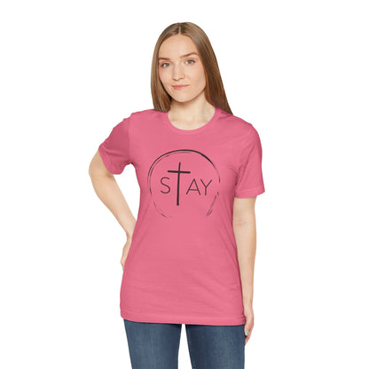 StayAlive™️ with Cross Unisex Jersey Short Sleeve Tee