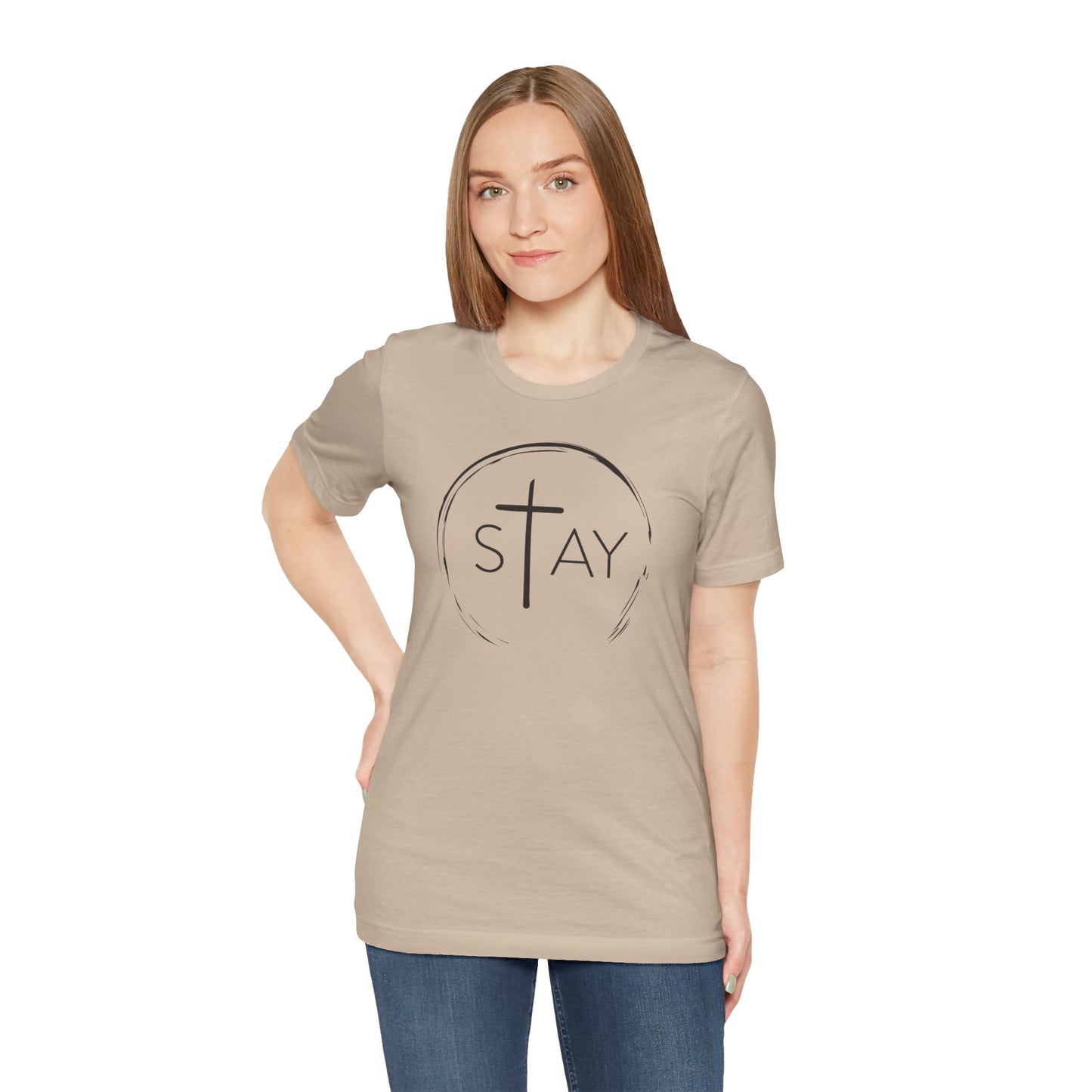 StayAlive™️ with Cross Unisex Jersey Short Sleeve Tee