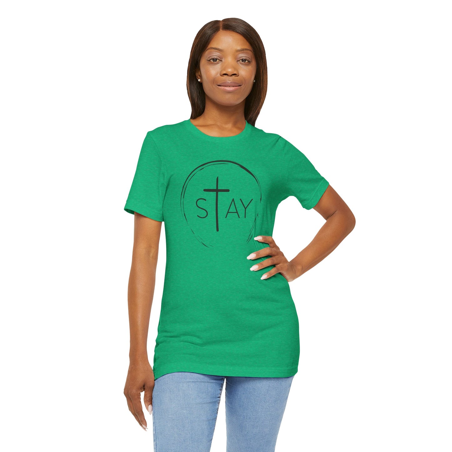 StayAlive™️ with Cross Unisex Jersey Short Sleeve Tee