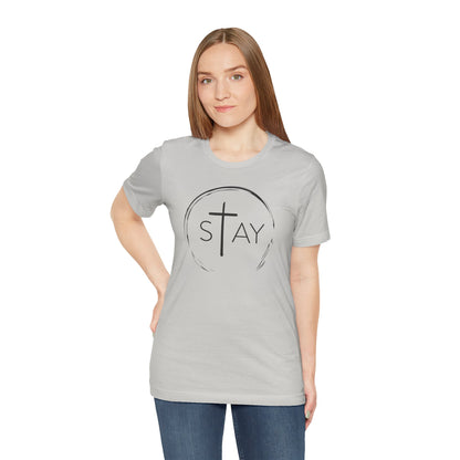 StayAlive™️ with Cross Unisex Jersey Short Sleeve Tee