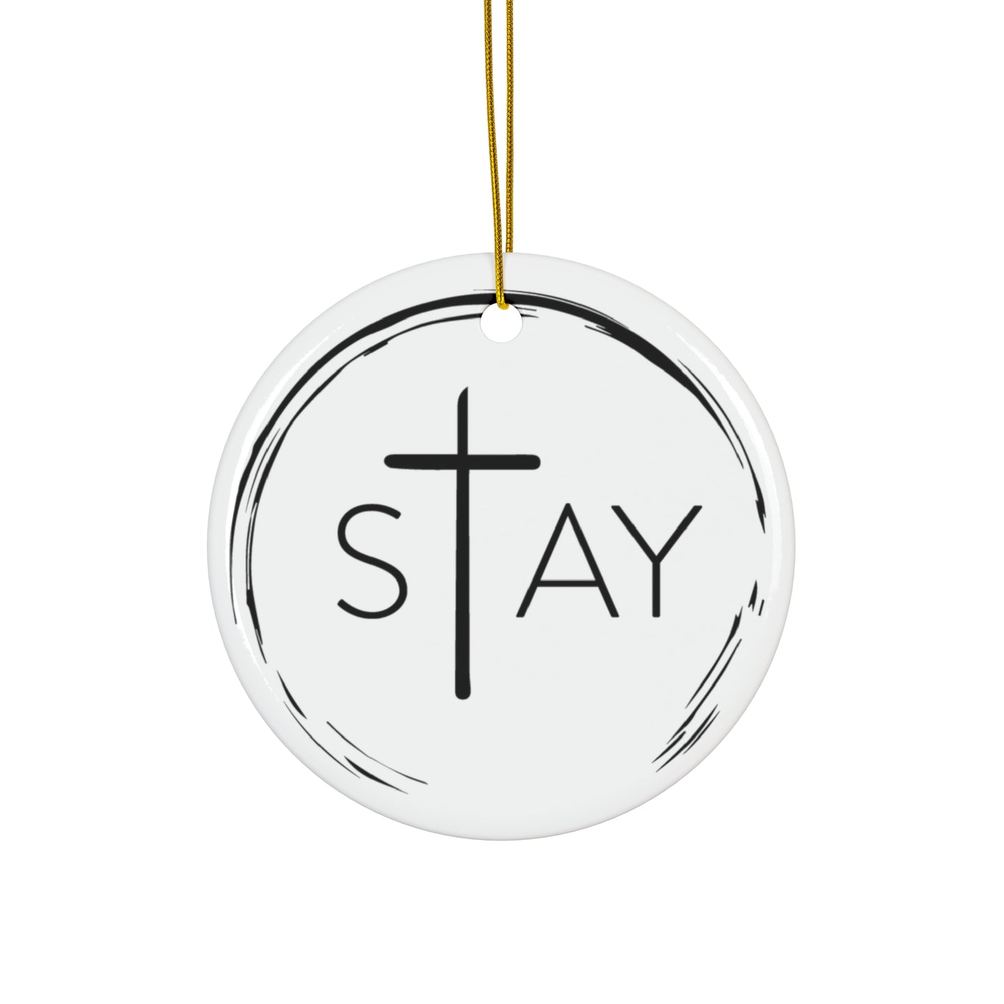 StayAlive™️ with Cross Ceramic Ornament