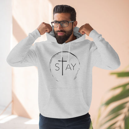 StayAlive™️ with Cross Three-Panel Fleece Hoodie Unisex