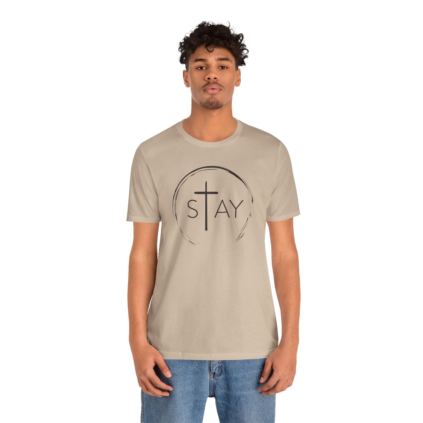 StayAlive™️ with Cross Unisex Jersey Short Sleeve Tee