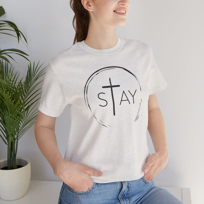 StayAlive™️ with Cross Unisex Jersey Short Sleeve Tee