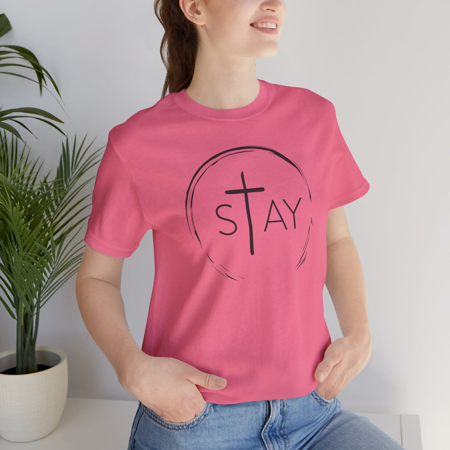 StayAlive™️ with Cross Unisex Jersey Short Sleeve Tee