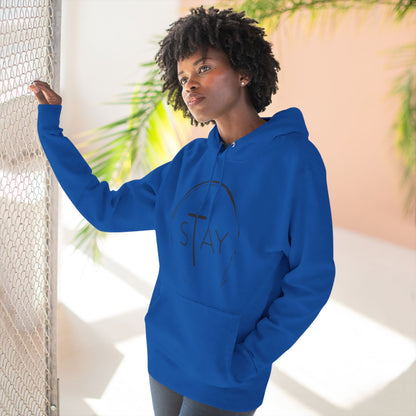 StayAlive™️ with Cross Three-Panel Fleece Hoodie Unisex