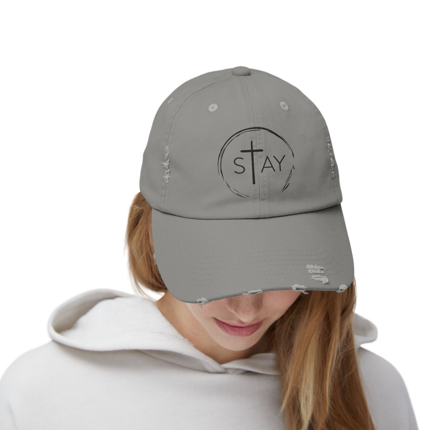 StayAlive™ with Cross Distressed Cap Unisex