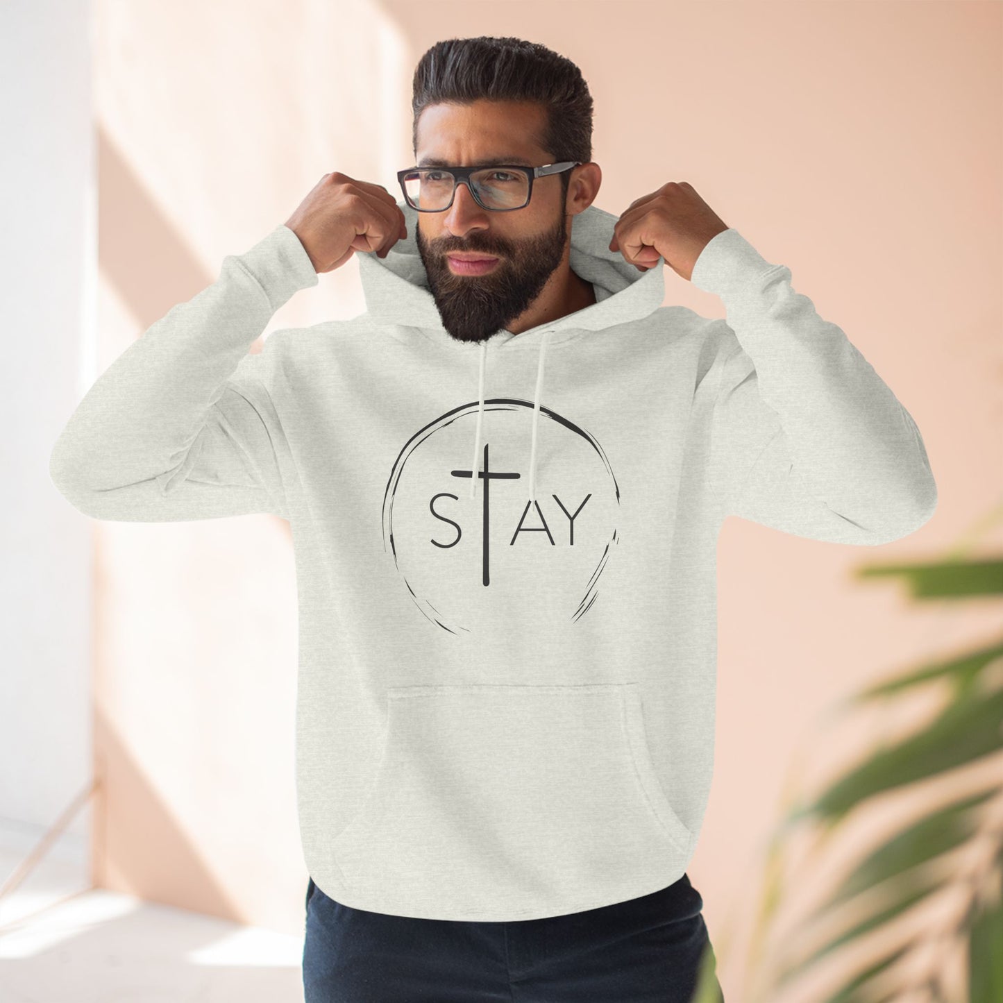 StayAlive™️ with Cross Three-Panel Fleece Hoodie Unisex