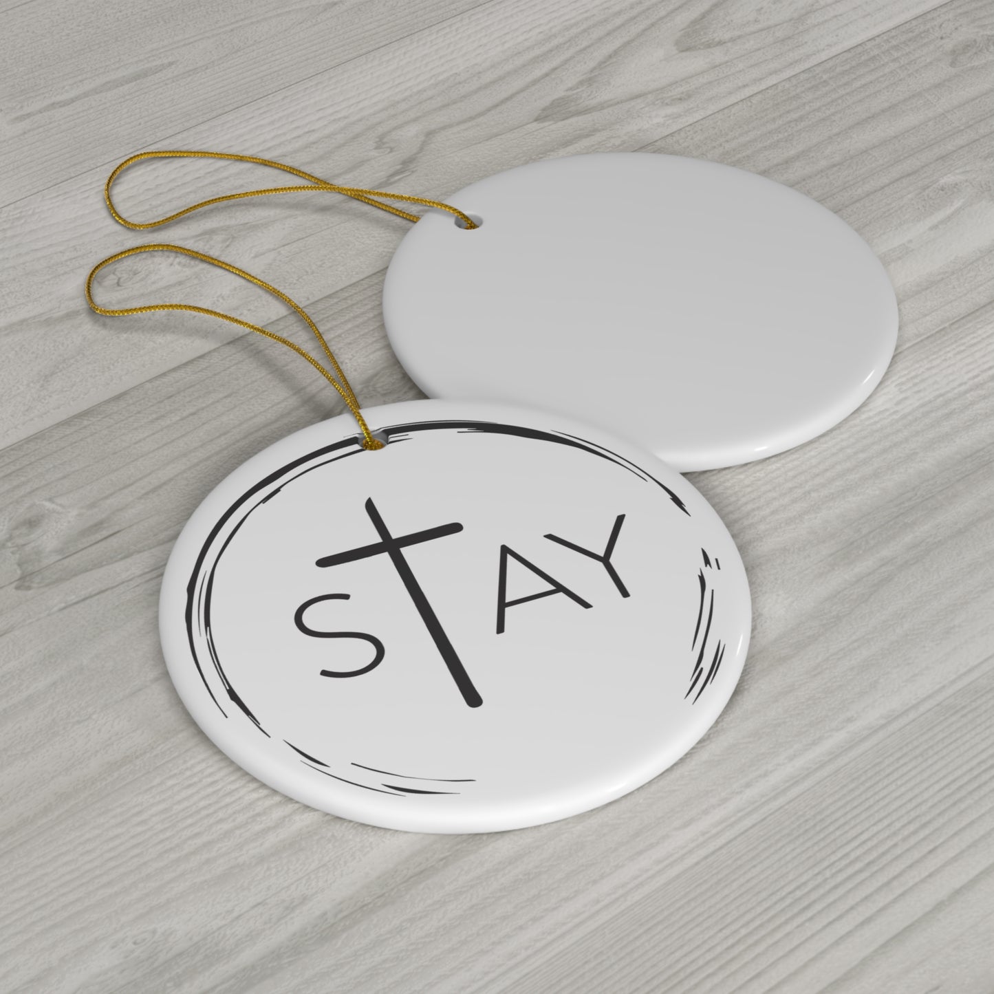 StayAlive™️ with Cross Ceramic Ornament