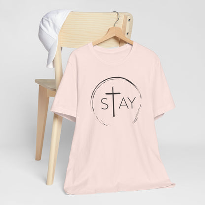 StayAlive™️ with Cross Unisex Jersey Short Sleeve Tee