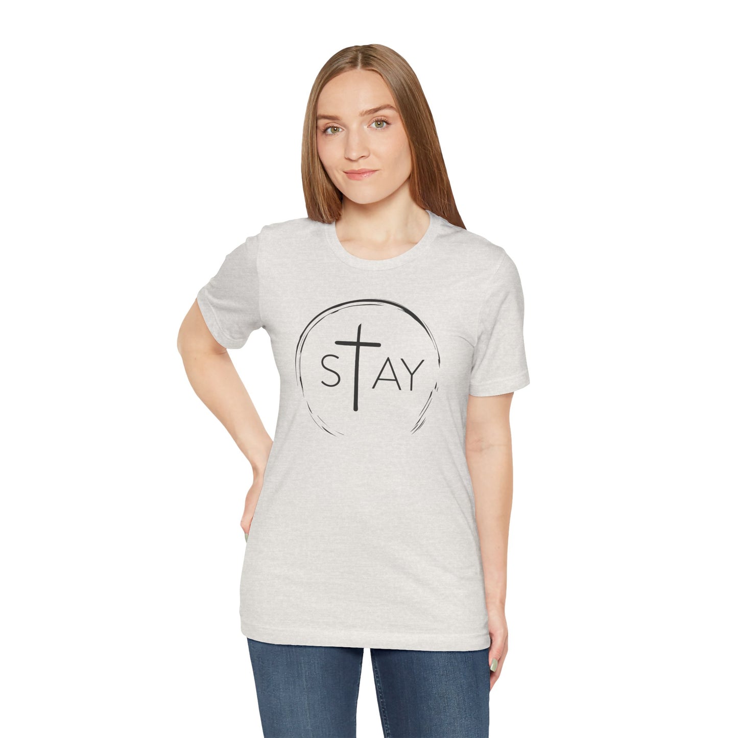 StayAlive™️ with Cross Unisex Jersey Short Sleeve Tee