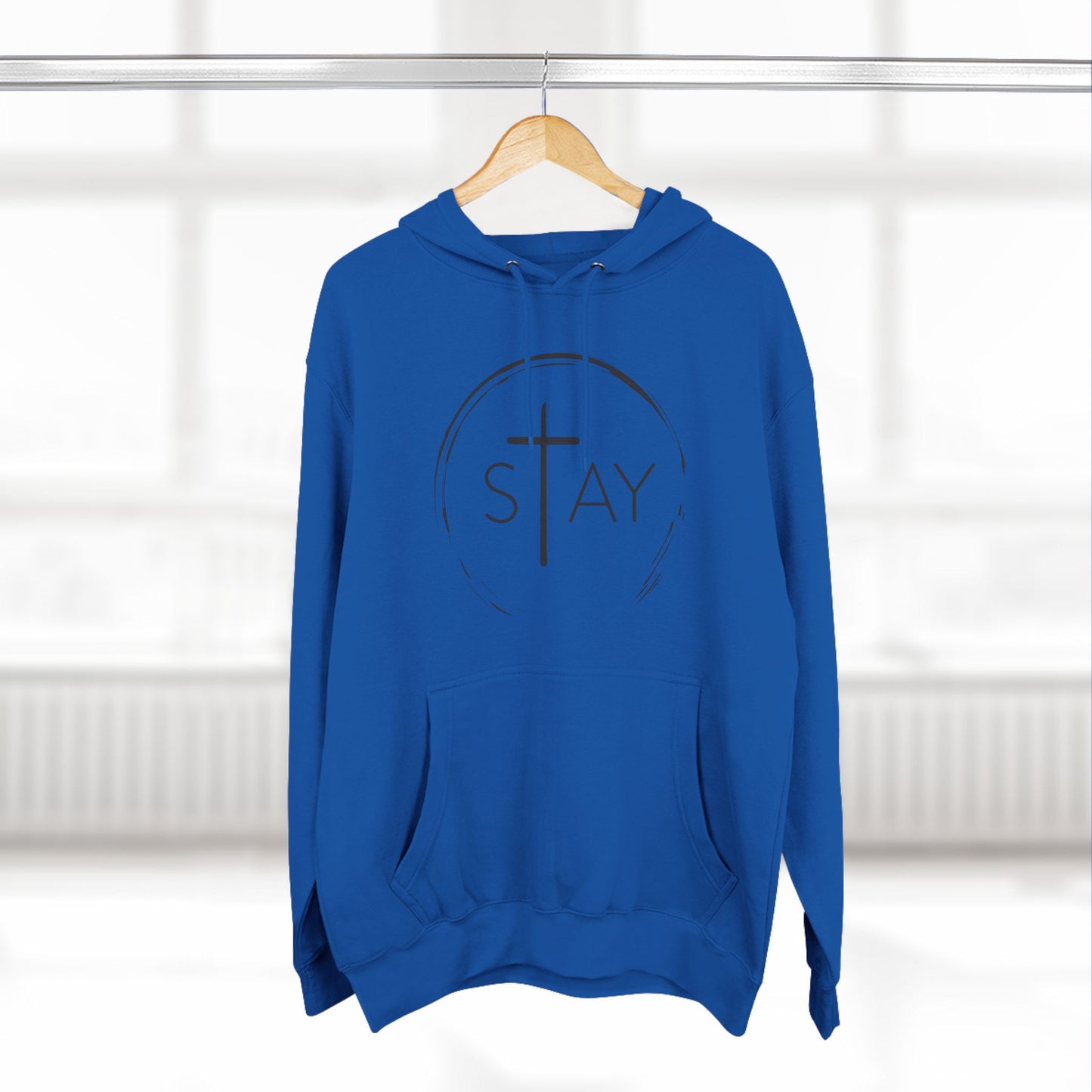 StayAlive™️ with Cross Three-Panel Fleece Hoodie Unisex