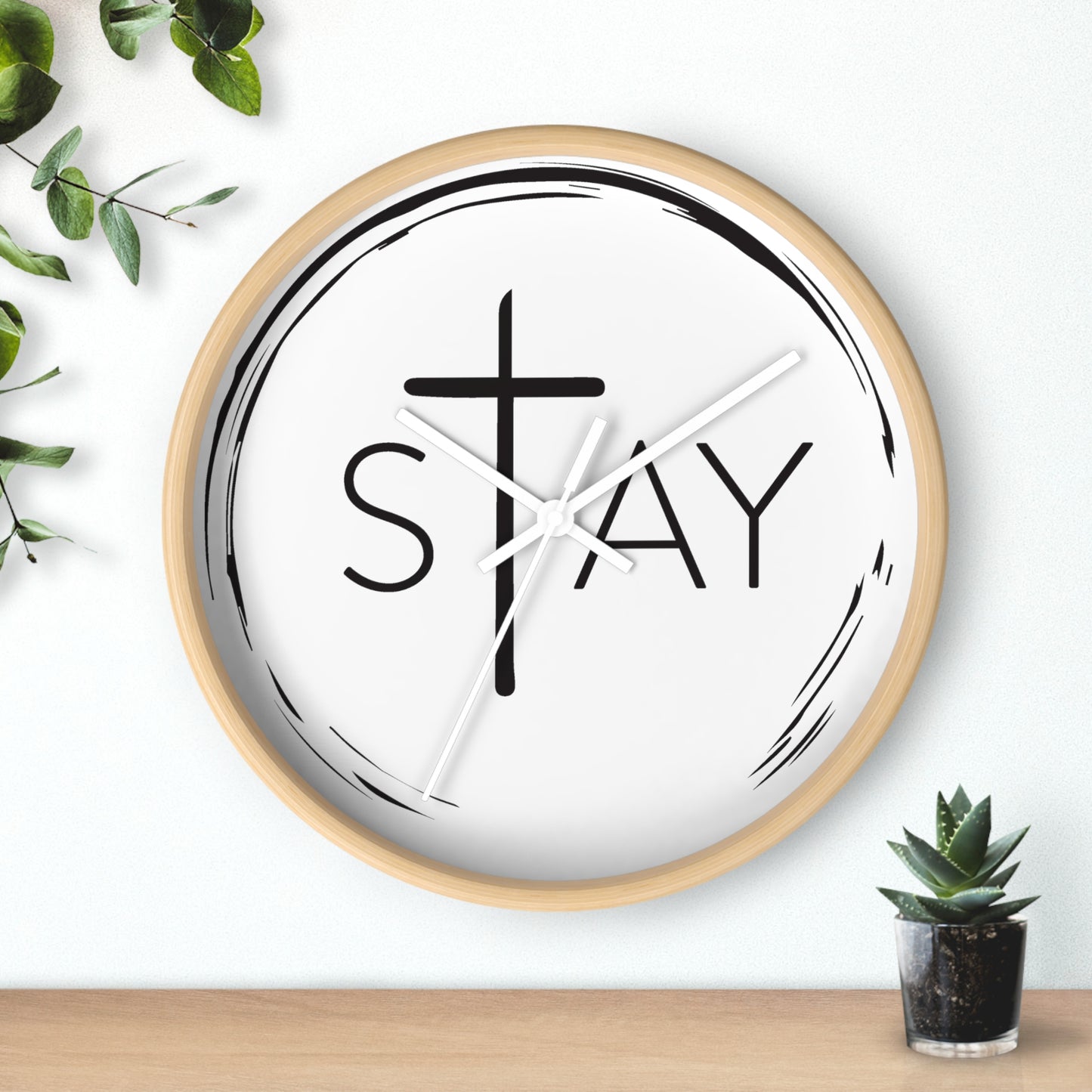 StayAlive™ with Cross | Modern Wall Clock