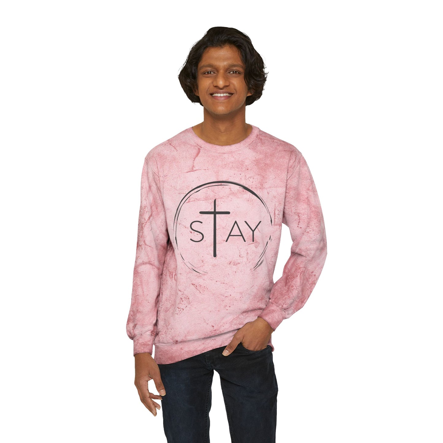 StayAlive™️ with Cross Color Blast Crewneck Sweatshirt Unisex