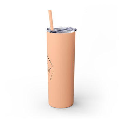 StayAlive™️ with Cross Skinny Tumbler with Straw, 20oz